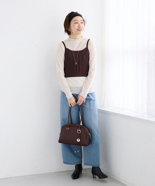 le.coeur blanc(ルクールブラン)の「フロッキージャージーメローデザインカットソー(Tシャツ/カットソー・レディース・アイボリー/ブラック・38)」の12枚目の写真