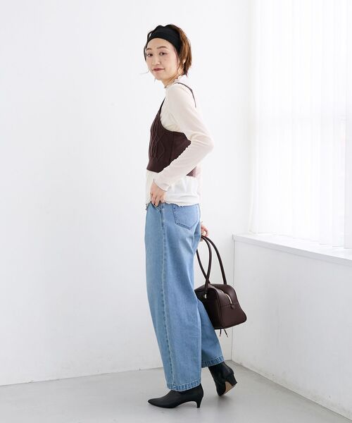 le.coeur blanc(ルクールブラン)の「フロッキージャージーメローデザインカットソー(Tシャツ/カットソー・レディース・アイボリー/ブラック・38)」の13枚目の写真