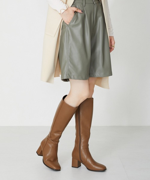 美脚 スクエアトゥヒールロングブーツ/31503（ブーツ）｜ORiental