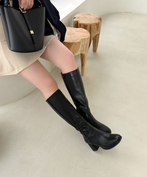 美脚 スクエアトゥヒールロングブーツ/31503（ブーツ）｜ORiental