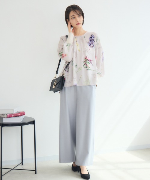 KATHARINE ROSS(キャサリンロス)の「【KATHARINE ROSS】秋の花プリントブラウス(シャツ/ブラウス・レディース・ブラウン/ベージュ・FREE)」の4枚目の写真