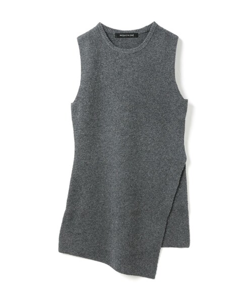 mizuiroind（ミズイロインド）の「mizuiro ind サイドスリットリブベスト（ベスト・レディース・チャコールグレー/ブラック/アイボリー・FREE）」の3枚目の写真
