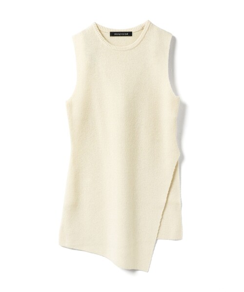 mizuiroind（ミズイロインド）の「mizuiro ind サイドスリットリブベスト（ベスト・レディース・チャコールグレー/ブラック/アイボリー・FREE）」の2枚目の写真