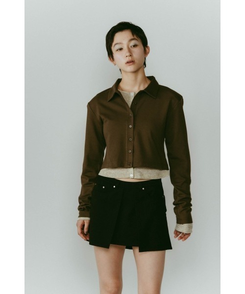 Knuth Marf（クヌースマーフ）の「2piece polo tops（カーディガン/ボレロ・レディース・カーキ/グレー/ベージュ・FREE）」の3枚目の写真