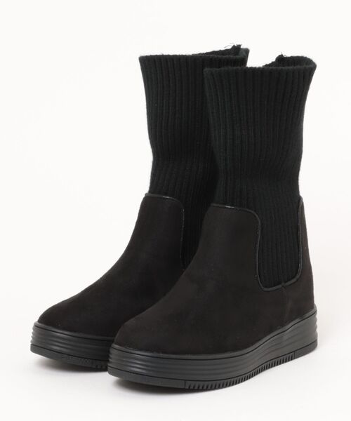 MUUM（ムーム）の「【MUUM】2WAYインヒールニットブーツ（ブーツ・レディース・ベージュ/ブラック×ブラック/グレー・S/M/L/LL）」の6枚目の写真