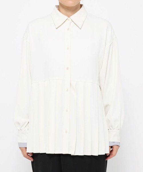 HARE(ハレ)の「ソデレイヤープリーツシャツ(HARE)(シャツ/ブラウス・レディース・ブラック/ホワイト・FREE)」の13枚目の写真