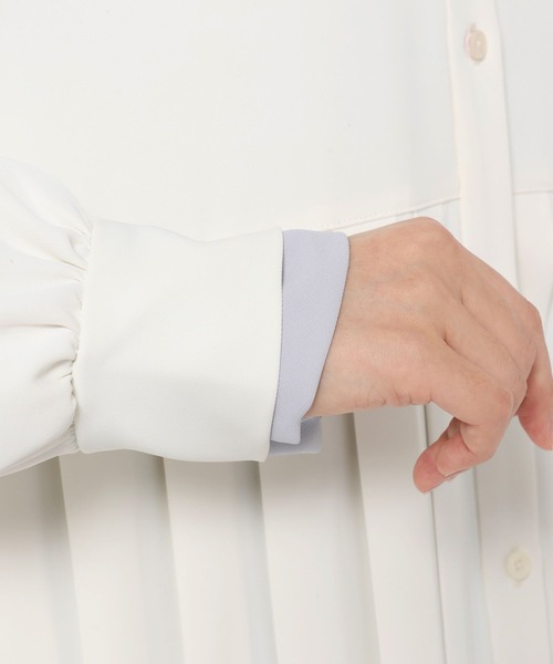 HARE(ハレ)の「ソデレイヤープリーツシャツ(HARE)(シャツ/ブラウス・レディース・ブラック/ホワイト・FREE)」の20枚目の写真