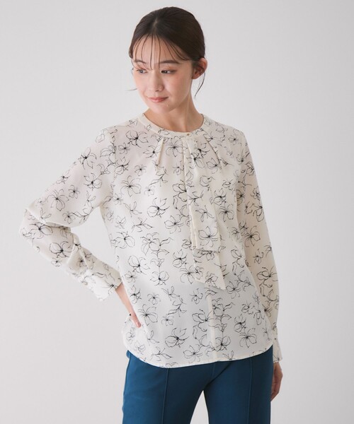 Jayro(ジャイロ)の「ボウタイ長袖ブラウス(シャツ/ブラウス・レディース・ホワイト系その他/ホワイト系その他3/ネイビー/ブラック系その他・M)」の18枚目の写真