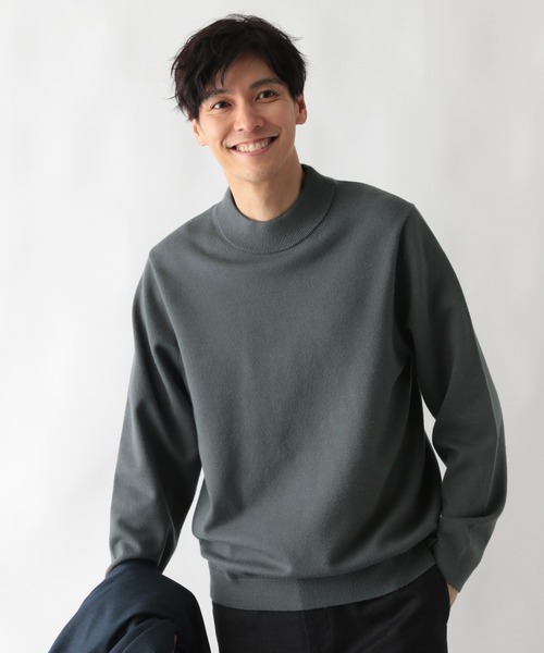 GLOBAL WORK(グローバルワーク)の「メルティモックネックプルオーバー/523900(ニット/セーター・メンズ・チャコールグレー/ブラック/アイボリー/グレイッシュベージュ・SMALL/MEDIUM/LARGE/X-LARGE)」の2枚目の写真