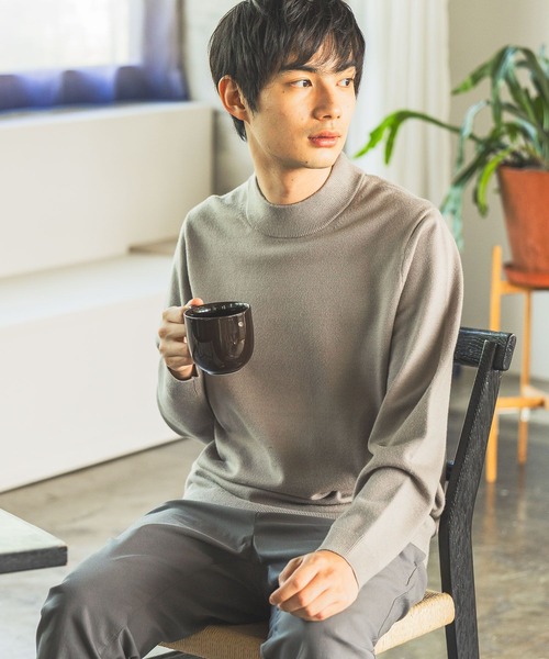 GLOBAL WORK(グローバルワーク)の「メルティモックネックプルオーバー/523900(ニット/セーター・メンズ・チャコールグレー/ブラック/アイボリー/グレイッシュベージュ・SMALL/MEDIUM/LARGE/X-LARGE)」の21枚目の写真