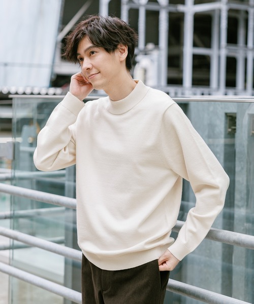 GLOBAL WORK(グローバルワーク)の「メルティモックネックプルオーバー/523900(ニット/セーター・メンズ・チャコールグレー/ブラック/アイボリー/グレイッシュベージュ・SMALL/MEDIUM/LARGE/X-LARGE)」の12枚目の写真