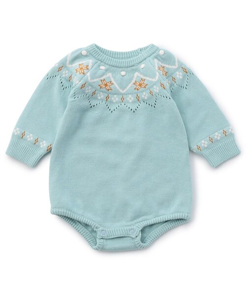 apres les cours(アプレレクール)の「ノルディックニットボディースーツ(ロンパース・キッズ・ピンク/ミント・70/80)」の11枚目の写真