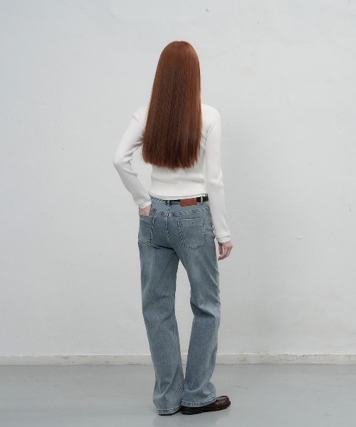 GENERAL IDEA（ジェネラルアイデア）の「double layered long sleeve knit ダブルレイヤードロングスリーブニット（ニット/セーター・レディース・アイボリー/ブラック/チャコール・M/S/L）」の9枚目の写真