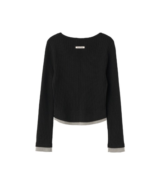 GENERAL IDEA（ジェネラルアイデア）の「double layered long sleeve knit ダブルレイヤードロングスリーブニット（ニット/セーター・レディース・アイボリー/ブラック/チャコール・M/S/L）」の20枚目の写真