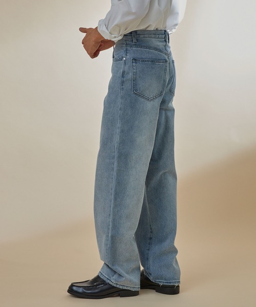 NEOL（ネオル）の「【NEOL】Washed straight denim pants/ウォッシュ加工ストレートデニムパンツ（デニムパンツ・メンズ・ライトブルー/インディゴブルー・M/L/XL）」の3枚目の写真