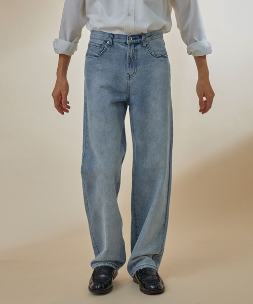 NEOL（ネオル）の「【NEOL】Washed straight denim pants/ウォッシュ加工ストレートデニムパンツ（デニムパンツ・メンズ・ライトブルー/インディゴブルー・M/L/XL）」の6枚目の写真