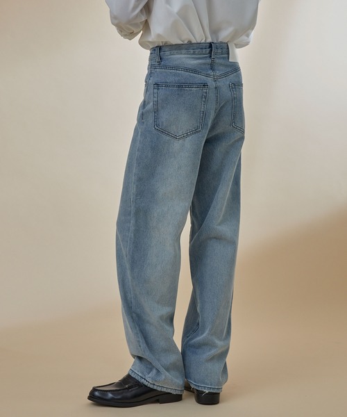 NEOL（ネオル）の「【NEOL】Washed straight denim pants/ウォッシュ加工ストレートデニムパンツ（デニムパンツ・メンズ・ライトブルー/インディゴブルー・M/L/XL）」の9枚目の写真
