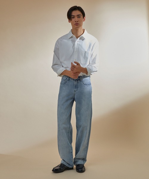 NEOL（ネオル）の「【NEOL】Washed straight denim pants/ウォッシュ加工ストレートデニムパンツ（デニムパンツ・メンズ・ライトブルー/インディゴブルー・M/L/XL）」の13枚目の写真