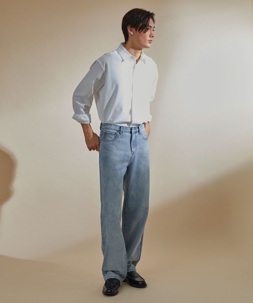NEOL（ネオル）の「【NEOL】Washed straight denim pants/ウォッシュ加工ストレートデニムパンツ（デニムパンツ・メンズ・ライトブルー/インディゴブルー・M/L/XL）」の14枚目の写真