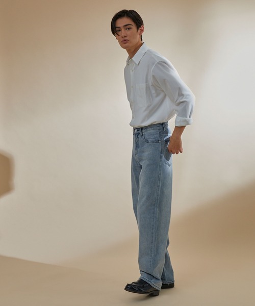 NEOL（ネオル）の「【NEOL】Washed straight denim pants/ウォッシュ加工ストレートデニムパンツ（デニムパンツ・メンズ・ライトブルー/インディゴブルー・M/L/XL）」の17枚目の写真