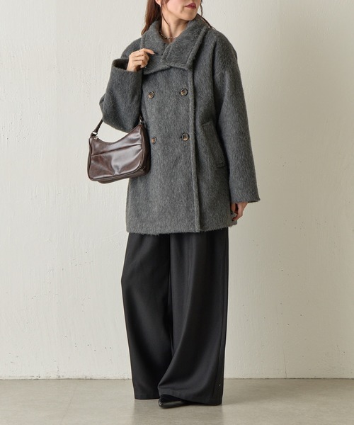 COLONY 2139（コロニートゥーワンスリーナイン）の「シャギースタンドカラーコート（その他アウター・レディース・チャコールグレー/グレイッシュベージュ/ブラウン・FREE）」の5枚目の写真
