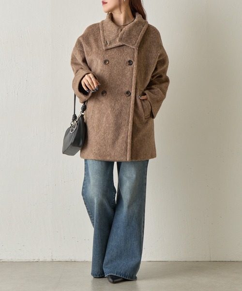 COLONY 2139（コロニートゥーワンスリーナイン）の「シャギースタンドカラーコート（その他アウター・レディース・チャコールグレー/グレイッシュベージュ/ブラウン・FREE）」の10枚目の写真