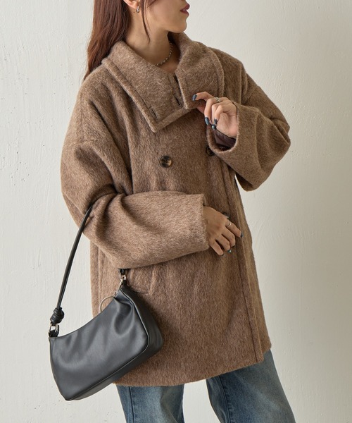 COLONY 2139（コロニートゥーワンスリーナイン）の「シャギースタンドカラーコート（その他アウター・レディース・チャコールグレー/グレイッシュベージュ/ブラウン・FREE）」の9枚目の写真