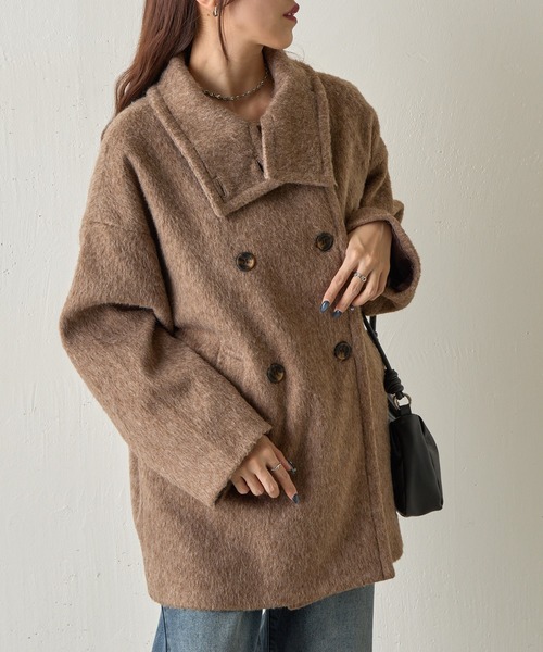 COLONY 2139（コロニートゥーワンスリーナイン）の「シャギースタンドカラーコート（その他アウター・レディース・チャコールグレー/グレイッシュベージュ/ブラウン・FREE）」の6枚目の写真