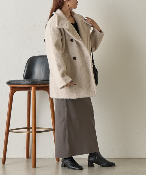 COLONY 2139（コロニートゥーワンスリーナイン）の「シャギースタンドカラーコート（その他アウター・レディース・チャコールグレー/グレイッシュベージュ/ブラウン・FREE）」の20枚目の写真