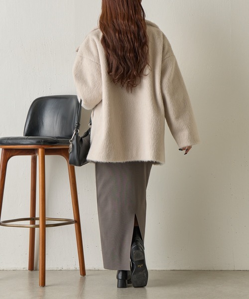 COLONY 2139（コロニートゥーワンスリーナイン）の「シャギースタンドカラーコート（その他アウター・レディース・チャコールグレー/グレイッシュベージュ/ブラウン・FREE）」の19枚目の写真