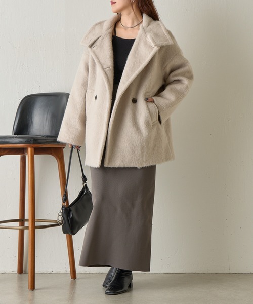 COLONY 2139（コロニートゥーワンスリーナイン）の「シャギースタンドカラーコート（その他アウター・レディース・チャコールグレー/グレイッシュベージュ/ブラウン・FREE）」の18枚目の写真