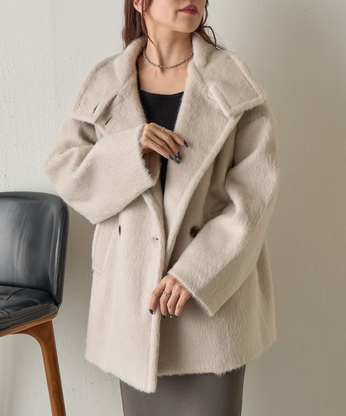 COLONY 2139（コロニートゥーワンスリーナイン）の「シャギースタンドカラーコート（その他アウター・レディース・チャコールグレー/グレイッシュベージュ/ブラウン・FREE）」の14枚目の写真