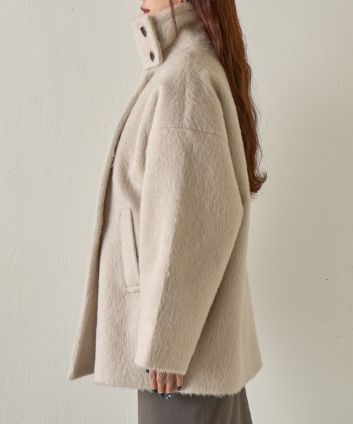 COLONY 2139（コロニートゥーワンスリーナイン）の「シャギースタンドカラーコート（その他アウター・レディース・チャコールグレー/グレイッシュベージュ/ブラウン・FREE）」の22枚目の写真