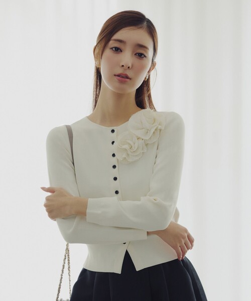 GLOW CORSAGE KNIT ニットカーディガン（カーディガン/ボレロ）｜TOCCA