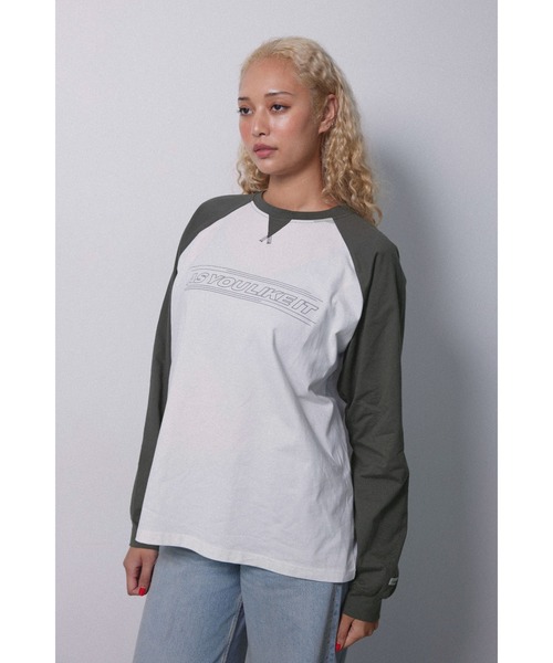 ALEXIA STAM（アリシアスタン）の「Wellness Raglan Sleeve Tee /ウェルネス ラグランロンT（Tシャツ/カットソー・レディース・グレー/ホワイト・FREE）」の3枚目の写真