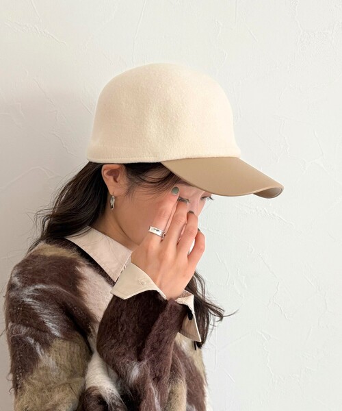 fredy emue（フレディエミュ）の「フェルトコンビキャップ（キャップ・レディース・キナリ/ブラック・FREE）」の3枚目の写真