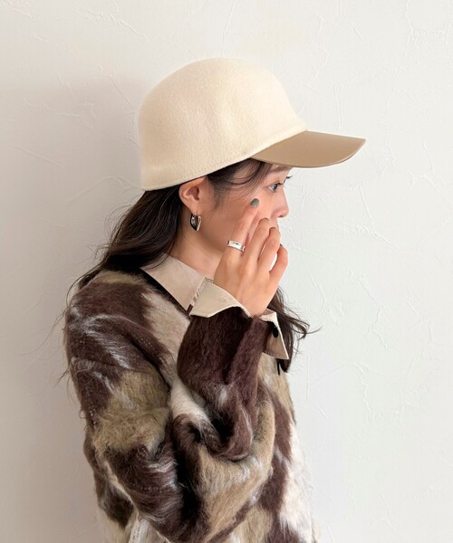 fredy emue（フレディエミュ）の「フェルトコンビキャップ（キャップ・レディース・キナリ/ブラック・FREE）」の4枚目の写真