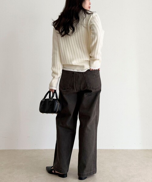 fredy emue(フレディエミュ)の「コットンツイルストレートパンツ(その他パンツ・レディース・ブラウン系その他/ブラウン/チャコールグレー・38/36)」の5枚目の写真