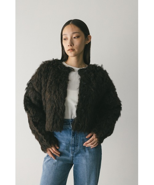 セール】メランジシャギーショートニットカーデ（カーディガン/ボレロ