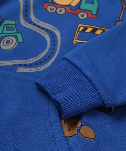 SUNDAYS SUN(サンデイズ サン)の「ポケットつきプリントトレーナー(こうじげんばのはたらくくるま)(スウェット・キッズ・アイボリー/ブルー・90/100/110/120/130/80)」の6枚目の写真