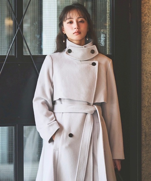 ウールスタンドカラーコート（ステンカラーコート）｜SWINGLE