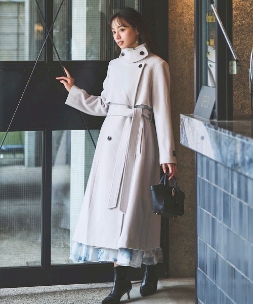 ＊Milk さま専用　Swingleショーコート ウールスタンドカラーコート（ステンカラーコート）｜SWINGLE
