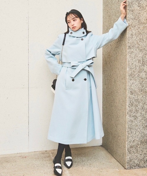 ウールスタンドカラーコート（ステンカラーコート）｜SWINGLE