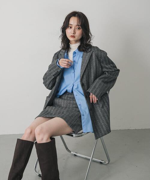 SENSE OF PLACE by URBAN RESEARCH（センスオブプレイスバイアーバンリサーチ）の「ジャージーメルトンミニスカート（スカート・レディース・ブラウン系その他/ブラック系その他・SMALL/MEDIUM）」の2枚目の写真