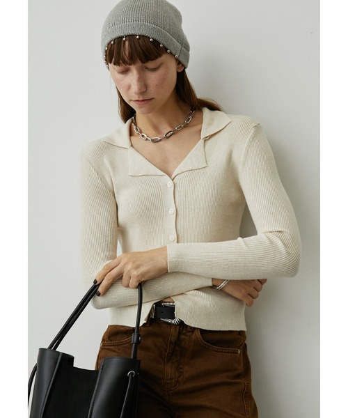 uyu.（ウユ）の「パール付きリブニットビーニー（ニットキャップ/ビーニー・レディース・ブラック/グレー/アイボリー・FREE）」の19枚目の写真