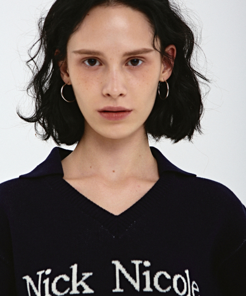NICK&NICOLE(ニックアンドニコール)の「NICOLE COLOR BLOCK COLLAR KNIT_NAVY(ニット/セーター・レディース・その他・FREE)」の2枚目の写真