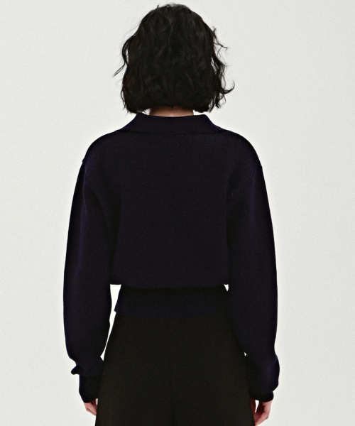 NICK&NICOLE(ニックアンドニコール)の「NICOLE COLOR BLOCK COLLAR KNIT_NAVY(ニット/セーター・レディース・その他・FREE)」の3枚目の写真
