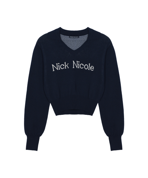 NICK&NICOLE(ニックアンドニコール)の「NICOLE COLOR BLOCK COLLAR KNIT_NAVY(ニット/セーター・レディース・その他・FREE)」の4枚目の写真