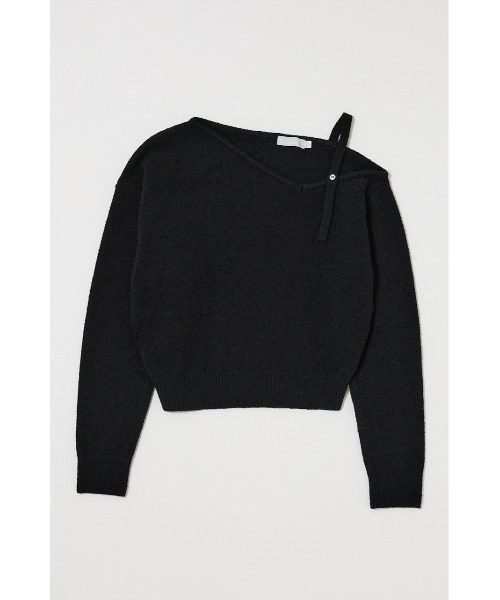 MOUSSY(マウジー)の「BUTTON STRAP O/S トップス(ニット/セーター・レディース・杢グレー/アイボリー/ブラック/ライトブルー・FREE)」の5枚目の写真