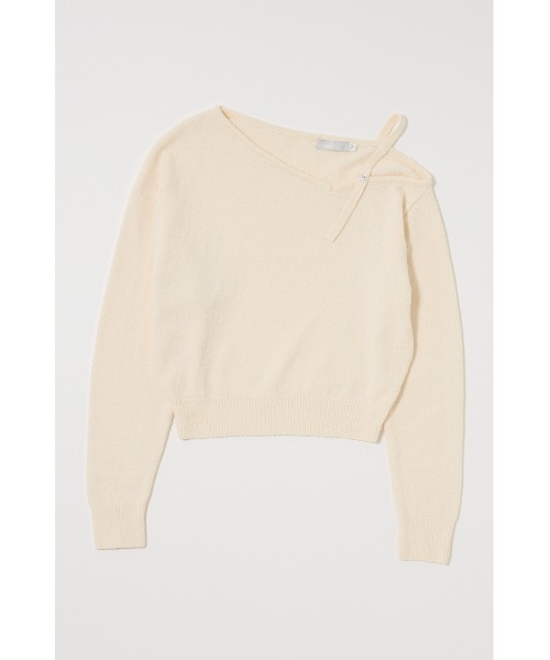 MOUSSY(マウジー)の「BUTTON STRAP O/S トップス(ニット/セーター・レディース・杢グレー/アイボリー/ブラック/ライトブルー・FREE)」の10枚目の写真